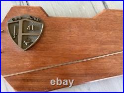 US Navy USS Midway CVA-41 Aircraft Carrier Plaque Solid Wood Brass 31.5 Long