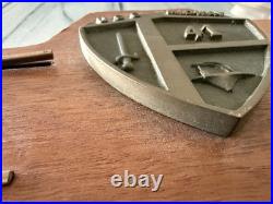 US Navy USS Midway CVA-41 Aircraft Carrier Plaque Solid Wood Brass 31.5 Long