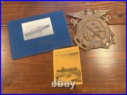 US Navy- USS Randolph Lot Bronze Plaque + Books