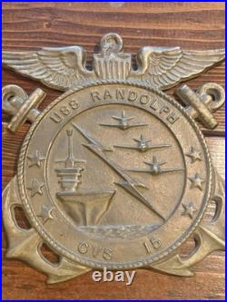 US Navy- USS Randolph Lot Bronze Plaque + Books