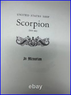 US Navy USS Scorpion Submarine In Memoriam Book