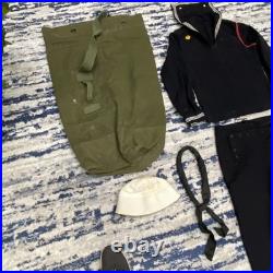 US Navy Uniform Lot Sailor Cracker Jack Jumper Pants Duffle Bag Hat WWII Korean+