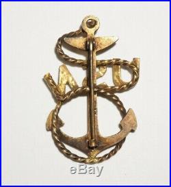 US Navy WWI Chief Petty Officer Cap Badge Pre WWII Sterling Silver USN CPO M2803