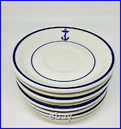 US Navy Wardroom Officers Mess Fouled Anchor Lot of 8 Saucers