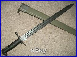 US WWII USN Unmodified M1905 M1 Garand Bayonet Oneida Limited OL 1942 Long 16 In
