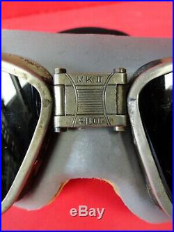 USMC/USN MK II PILOT FLYING GOGGLES WithRARE SKY LOOK OUT LENSES