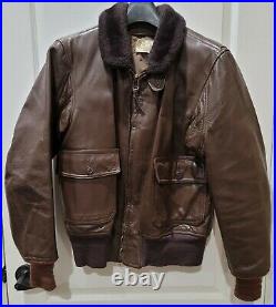 USN G1 Vintage Leather Flyers Jacket Military DSA100-75-C-1788 Size 42