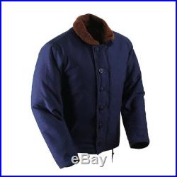 USN N-1 Deck Jacket Khaki Military Uniform Wool Mens Winter Cotton Coat N1 Army