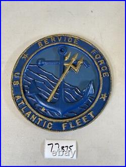 USN Navy metal plate plaque sign Service Force US Atlantic Fleet McHugh 77B75