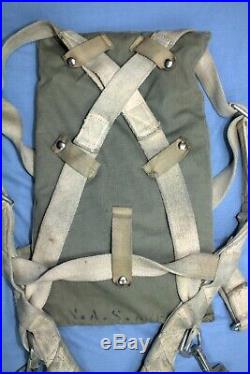 USN QAC Chest Type Parachute Pack & Harness Matched Set Complete NAS Akron