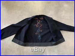 USN Shanghai China Embroidered 1946 Souvenir Shirt Jacket WWII Era Navy 40s VTG