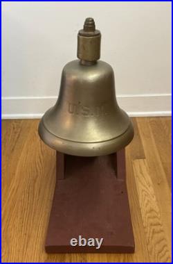 USN Ship Brass Bell US 39 LBS 9 3/4 Diameter United States Navy Nautical