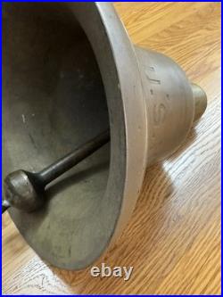 USN Ship Brass Bell US 39 LBS 9 3/4 Diameter United States Navy Nautical
