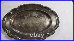 USN Silver Soldered 14 Scalloped Tray TWO STARS above USN REED & BARTON WWII 2