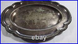 USN Silver Soldered 14 Scalloped Tray TWO STARS above USN REED & BARTON WWII 2