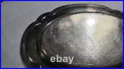 USN Silver Soldered 14 Scalloped Tray TWO STARS above USN REED & BARTON WWII 2