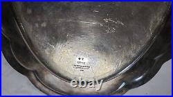 USN Silver Soldered 14 Scalloped Tray TWO STARS above USN REED & BARTON WWII 2