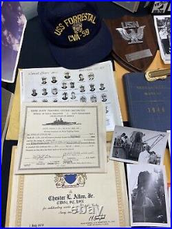 USN Sword & Ephemera One Mans Entire Military Career from Bootcamp to Retirement