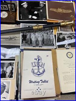 USN Sword & Ephemera One Mans Entire Military Career from Bootcamp to Retirement