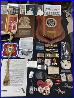 USN Sword & Ephemera One Mans Entire Military Career from Bootcamp to Retirement