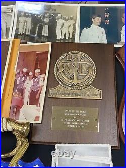 USN Sword & Ephemera One Mans Entire Military Career from Bootcamp to Retirement