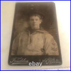 USN US NAVY SAILOR CABINET PHOTO c1880s USS ATLANTA cruiser span Am War
