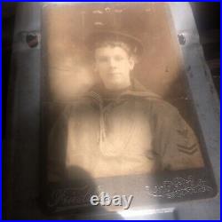 USN US NAVY SAILOR CABINET PHOTO c1880s USS ATLANTA cruiser span Am War