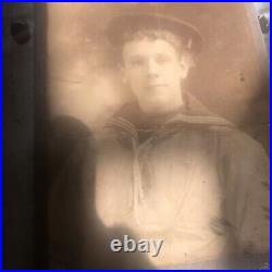 USN US NAVY SAILOR CABINET PHOTO c1880s USS ATLANTA cruiser span Am War