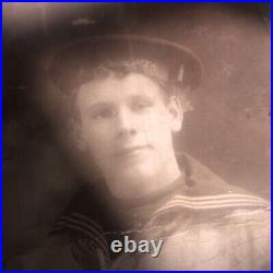 USN US NAVY SAILOR CABINET PHOTO c1880s USS ATLANTA cruiser span Am War