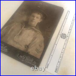 USN US NAVY SAILOR CABINET PHOTO c1880s USS ATLANTA cruiser span Am War