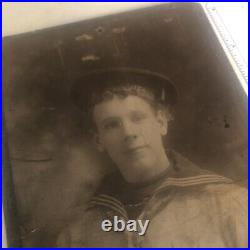 USN US NAVY SAILOR CABINET PHOTO c1880s USS ATLANTA cruiser span Am War