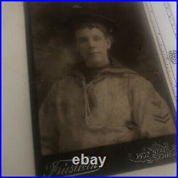 USN US NAVY SAILOR CABINET PHOTO c1880s USS ATLANTA cruiser span Am War