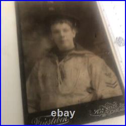 USN US NAVY SAILOR CABINET PHOTO c1880s USS ATLANTA cruiser span Am War