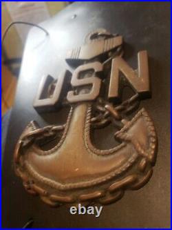 USN US Navy Chief E-7 Anchor Bronze Plaque Emblem