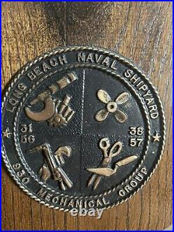 USN US Navy Long Beach Naval Shipyard 930 Mechanical Group Wood Plaque