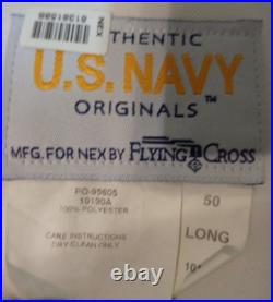 USN US Navy Seal Special Warfare LCDR DRESS WHITE JACKET with pins size 50 LONG