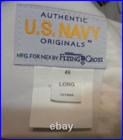 USN US Navy Seal Special Warfare LT DRESS WHITE JACKET with pins size 46 long B