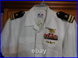 USN US Navy Seal Special Warfare Officer Summer White Shirt with pins size XXL A
