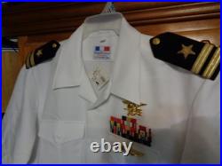 USN US Navy Seal Special Warfare Officer Summer White Shirt with pins size XXL A
