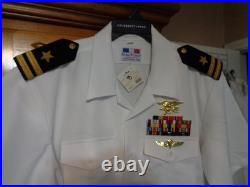 USN US Navy Seal Special Warfare Officer Summer White Shirt with pins size XXL B