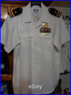 USN US Navy Seal Special Warfare Officer Summer White Shirt with pins size XXL B