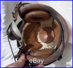 USN USMC Jet Fighter Pilot Flight Helmet Type APH-5, Large, 1960's, Chin Mike, WOW