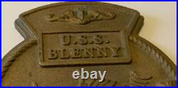 USN USS Blenny SS-324 Fish Submarine Quarterdeck Heavy Plaque. 7x8