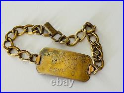 USNR United States Naval Reserve Gold Filled. 800 Silver ID Bracelet Arthur Toy