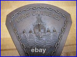 USNS CHAUVENET T-AGS 29 United States Navy Embossed Brass Naval Ship Sign Plaque