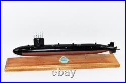 USS Archerfish SSN-678 Submarine Model, US Navy, Scale Model, Mahogany
