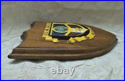 USS Arlington (AGMR 2) Vintage Wooden Plaque 1960s United States Navy USN Rare