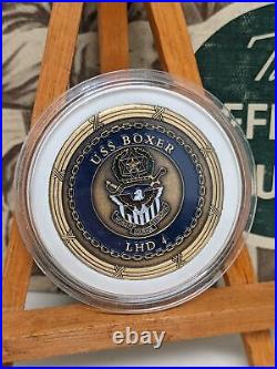 USS Boxer LHD-4 Commanding Officer US Navy Challenge Coin 1.75 x 1.75 in. USED