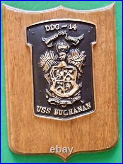 USS Buchanan DDG-14, Vietnam, Cold War Era Guided Missile Destroyer Brass Plaque