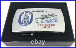 USS Cape Cod AD-43 Plankowner Zippo Brass USN Navy Belt Buckle Destroyer 1158-MT